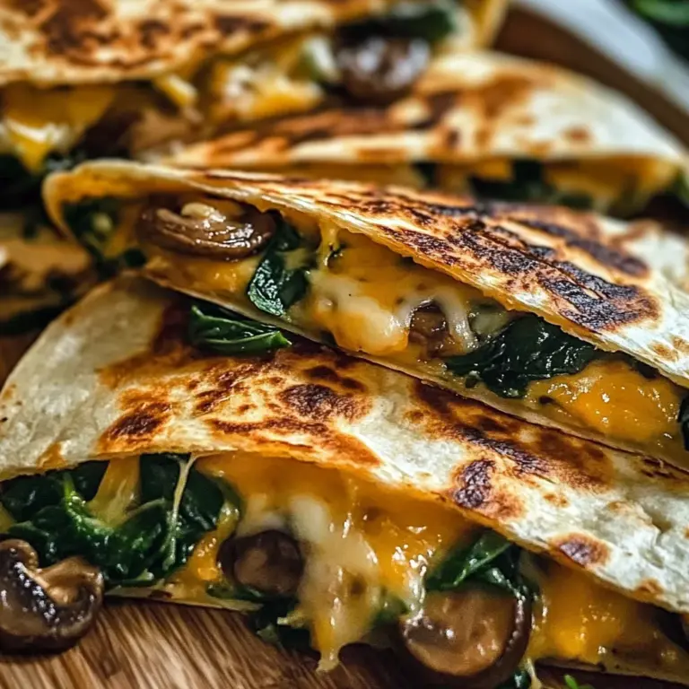 Baked Spinach Mushroom Quesadillas
