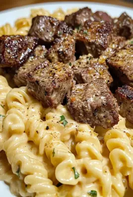 Cajun Steak Tips with Cheesy Parmesan Rotini