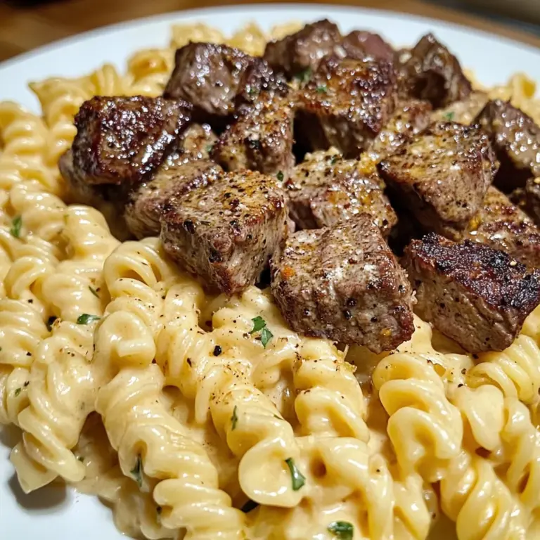 Cajun Steak Tips with Cheesy Parmesan Rotini
