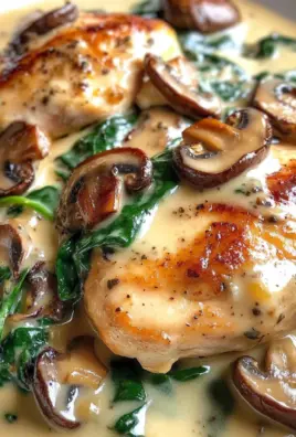 Creamy Chicken with Spinach and Mushrooms