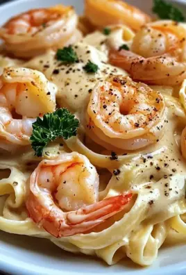 Creamy Garlic Shrimp Alfredo Pasta