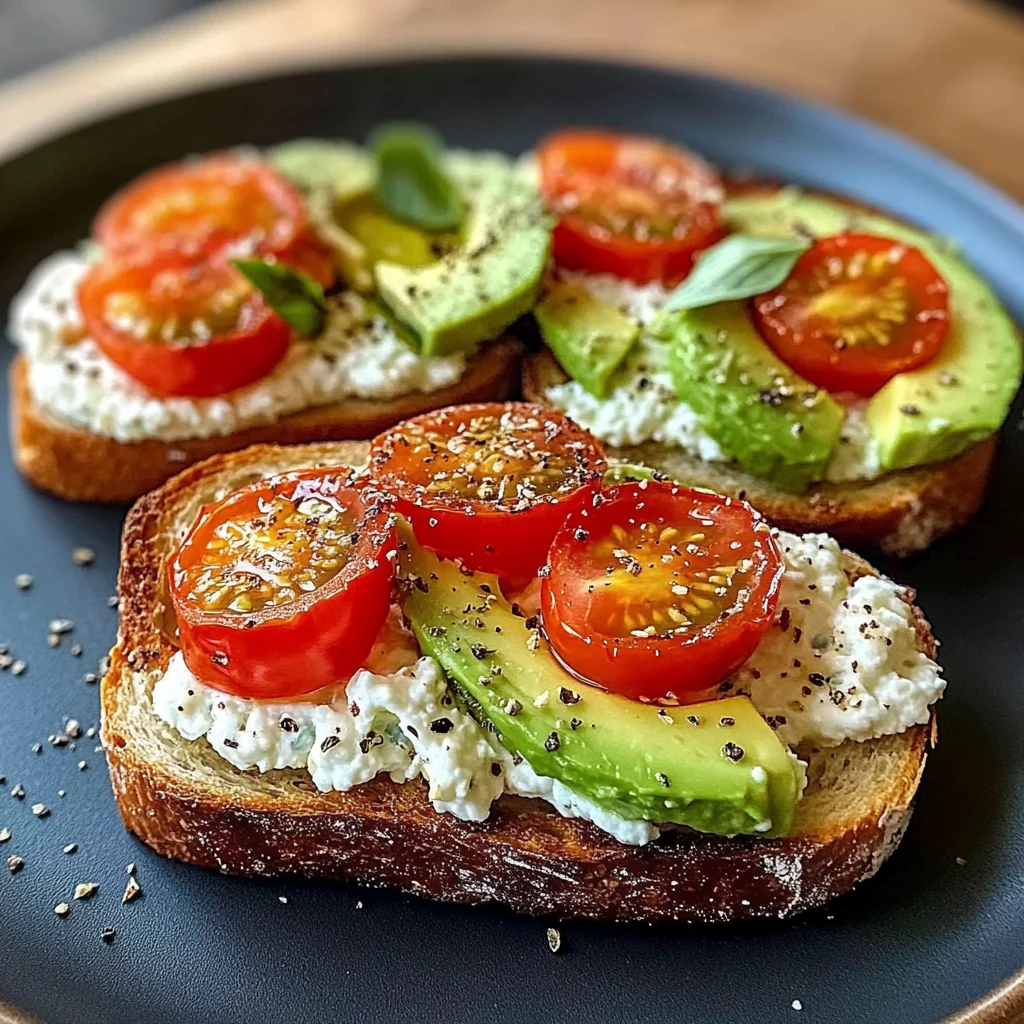 Creamy Tomato & Avocado Toast with Cottage Cheese