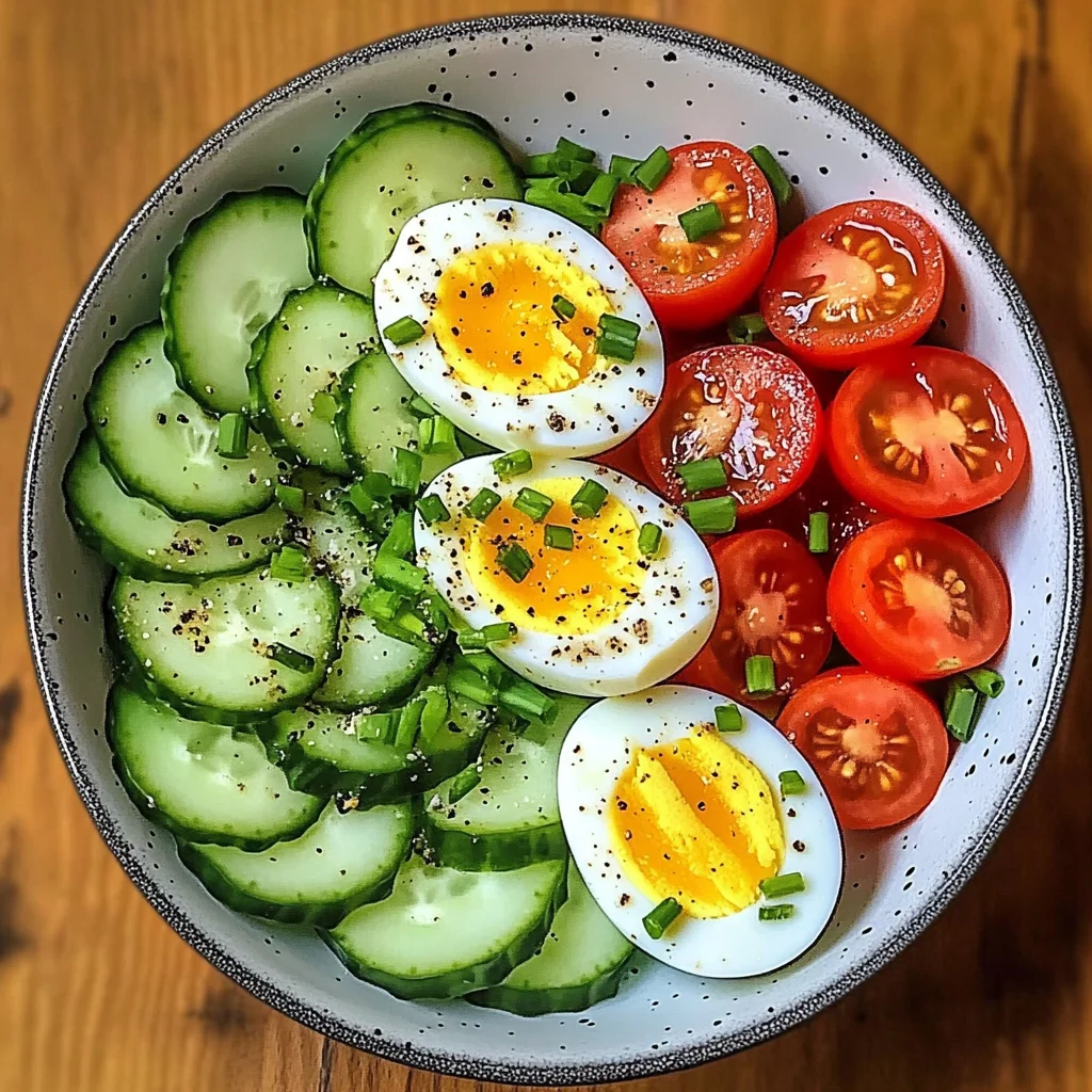 Garden Egg Bowl with Cucumber & Cherry Tomatoes