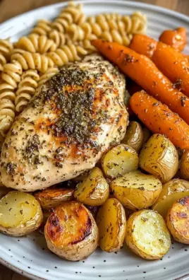Garlic-Herb Chicken with Roasted Veggies & Creamy Rotini