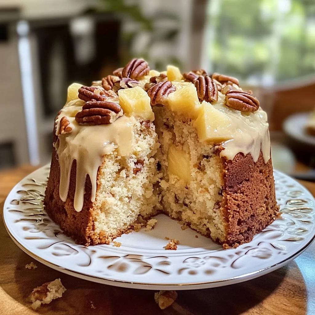 Pineapple Pecan Cream Cheese Pound Cake