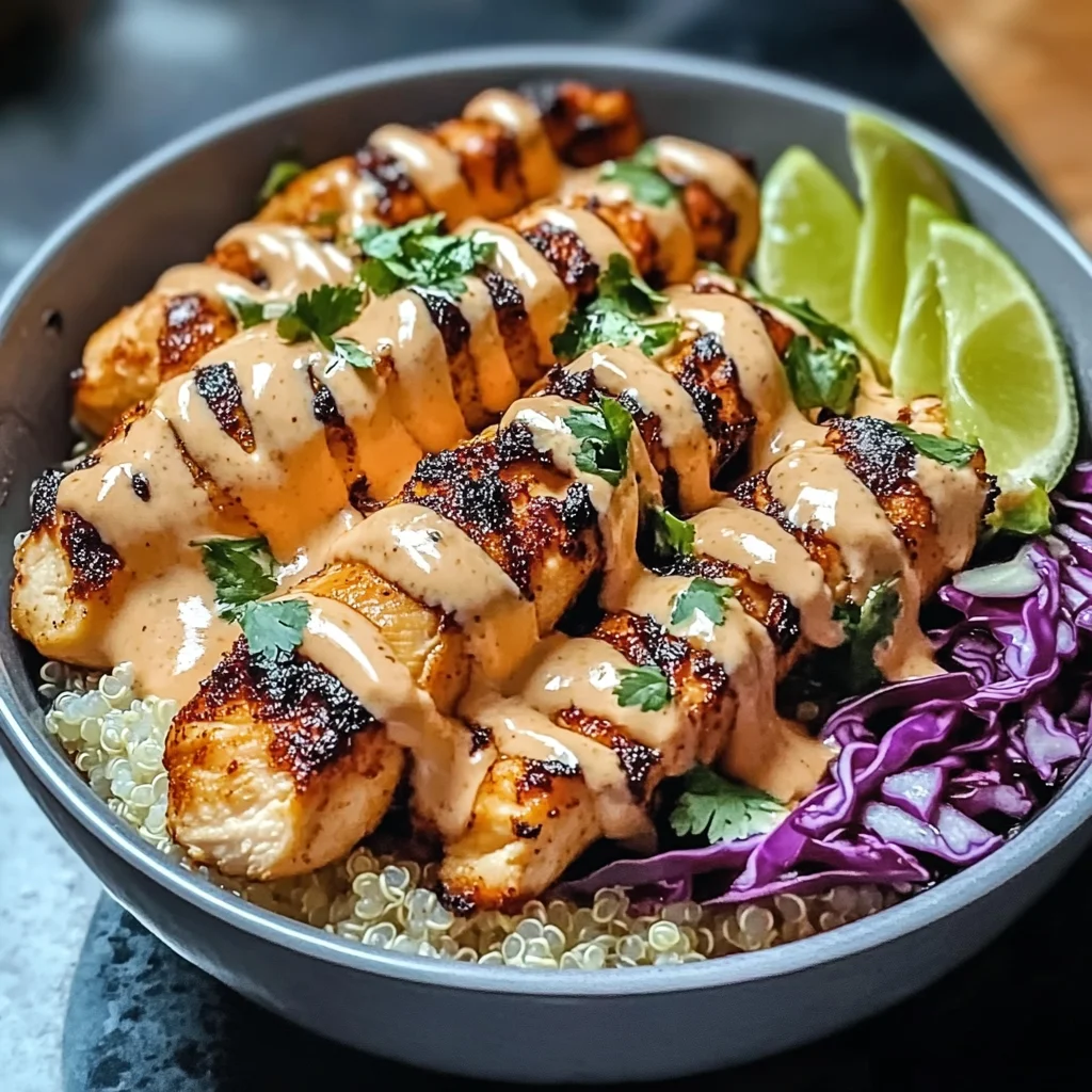 Chicken Quinoa Bowls with Coconut Lime Drizzle