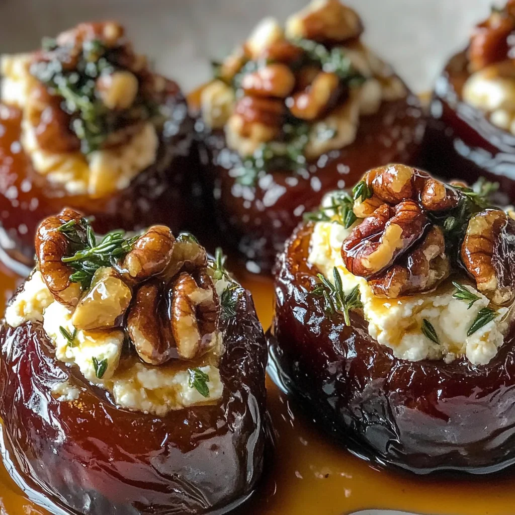 Feta-Parmesan Roasted Stuffed Dates with Honey-Walnut Herb Crunch