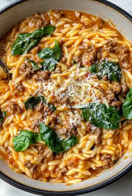 Hearty Ground Beef Orzo with Tomato Cream Sauce