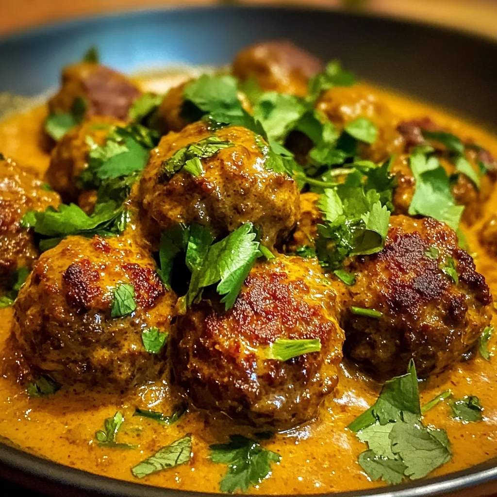 Jerk Meatballs In Coconut Curry Sauce