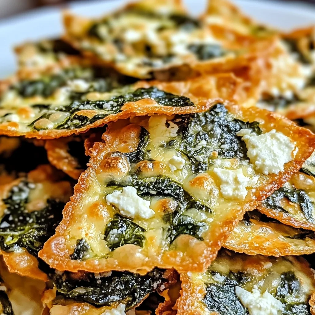 Mediterranean Spinach and Feta Cheese Crisps