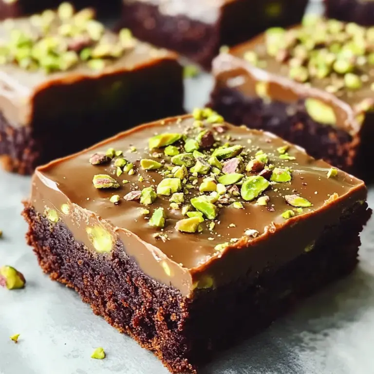 Pistachio Brownies with Pistachio Ganache