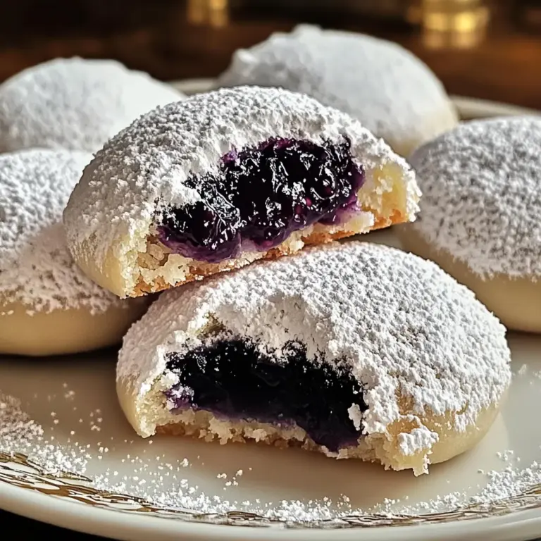 Blueberry-Filled Almond Snowball Cookies