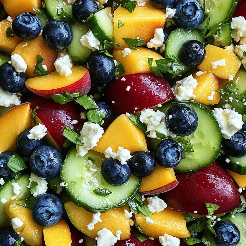 Blueberry Peach Feta Salad