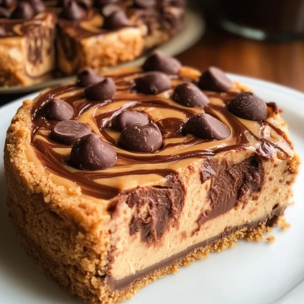 Chocolate Peanut Butter Swirl Cheesecake