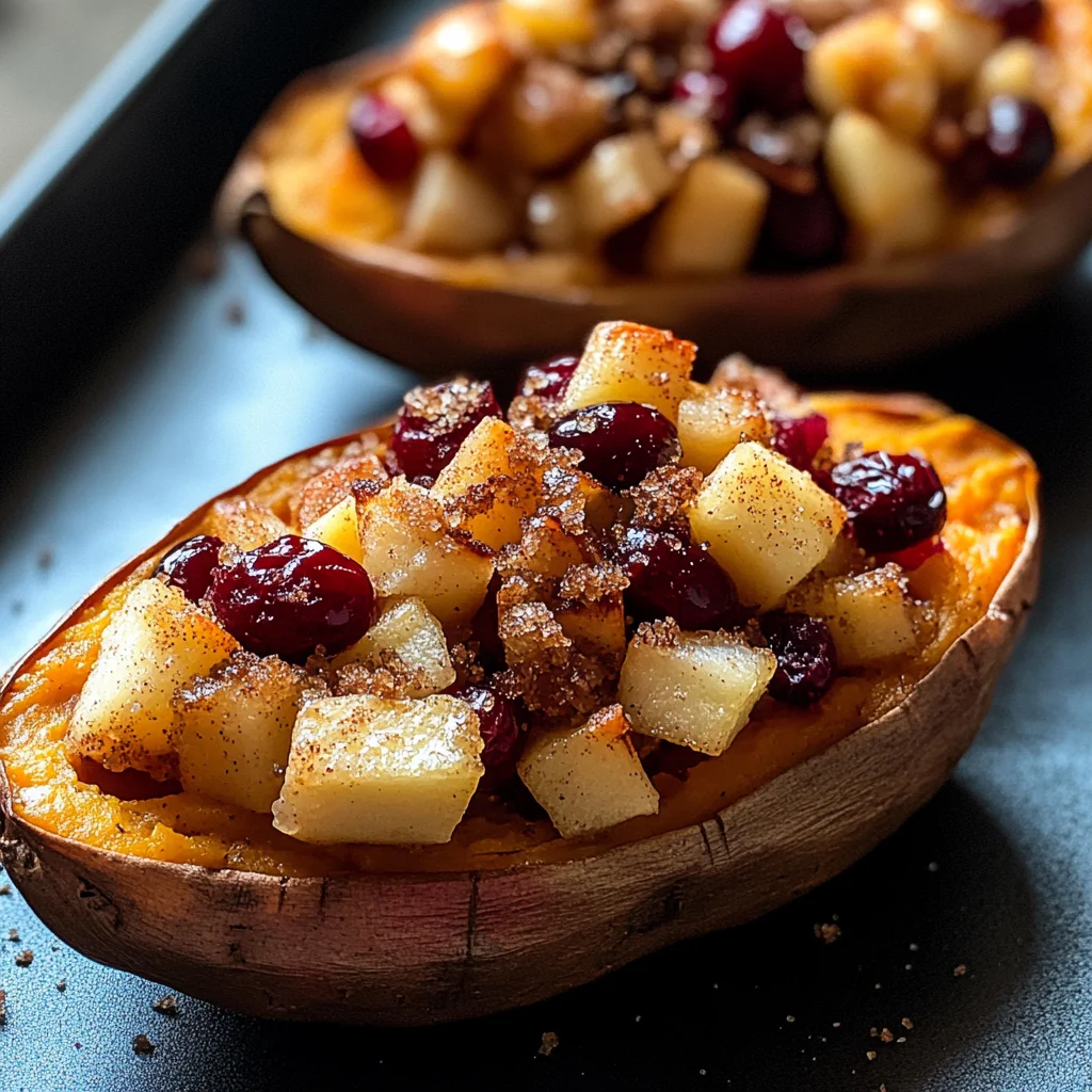Cranberry Apple Twice-Baked Sweet Potatoes