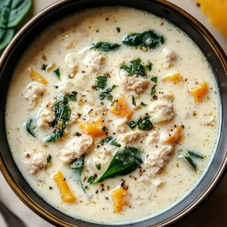 Creamy Italian Ground Chicken Soup