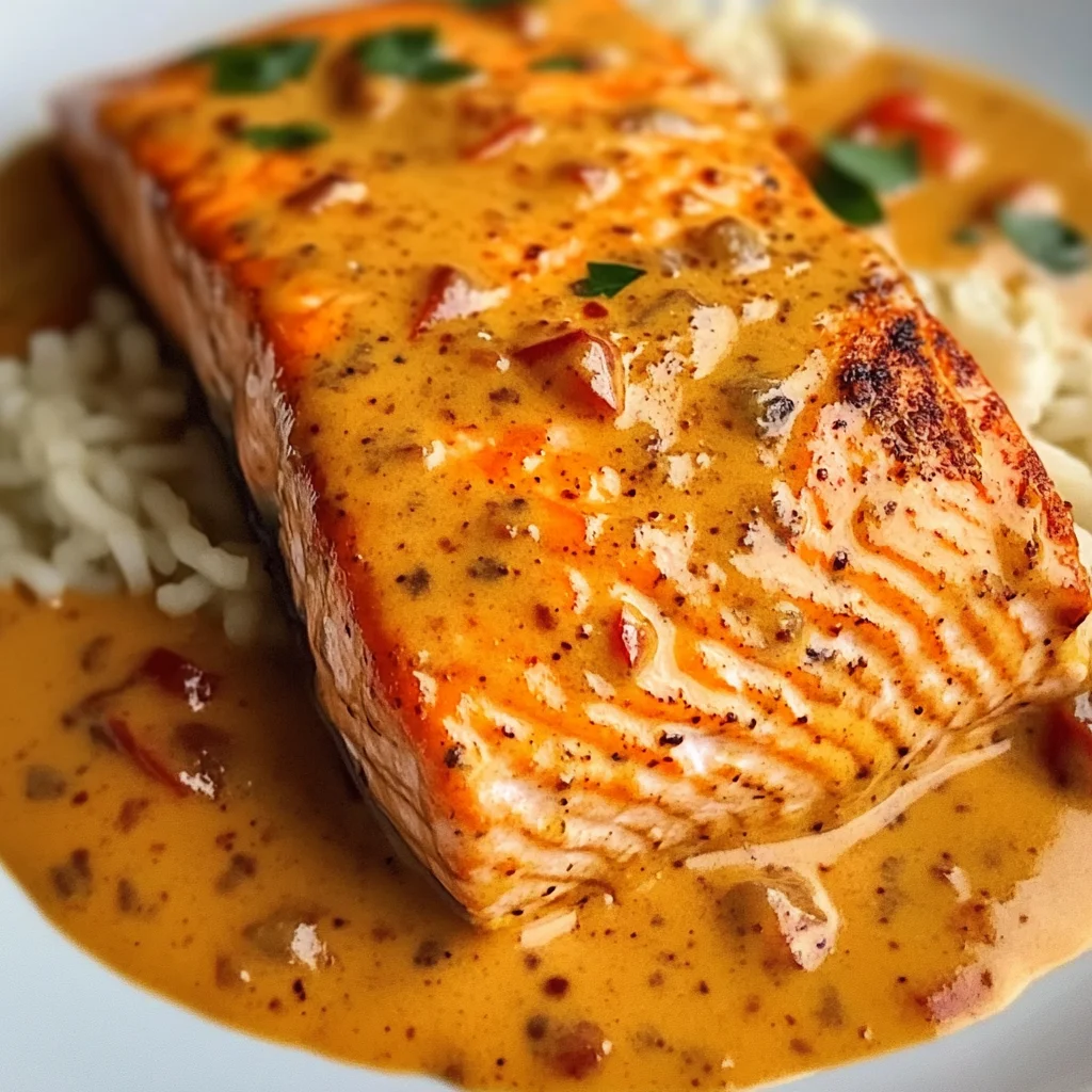 Creamy Roasted Red Pepper Salmon Recipe - Delicious & Easy
