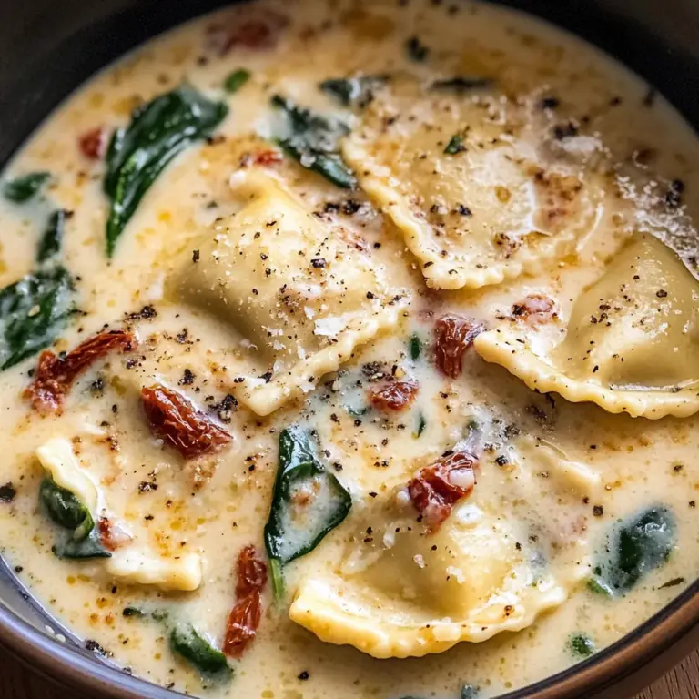 Creamy Tuscan Ravioli Soup : Comfort in Every Spoonful