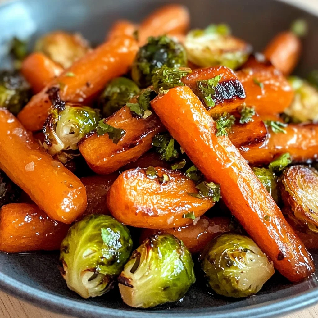 Crispy Maple Glazed Carrots and Brussel Sprouts - Alrightwithme