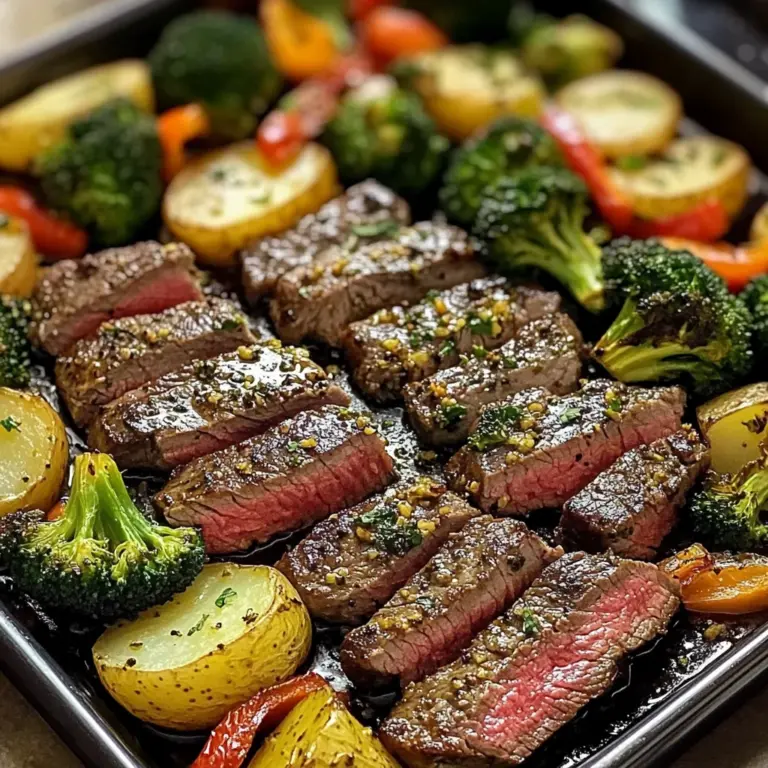 Garlic Butter Steak & Veggies Sheet Pan Recipe