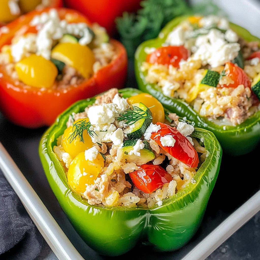 Greek Chicken Stuffed Peppers