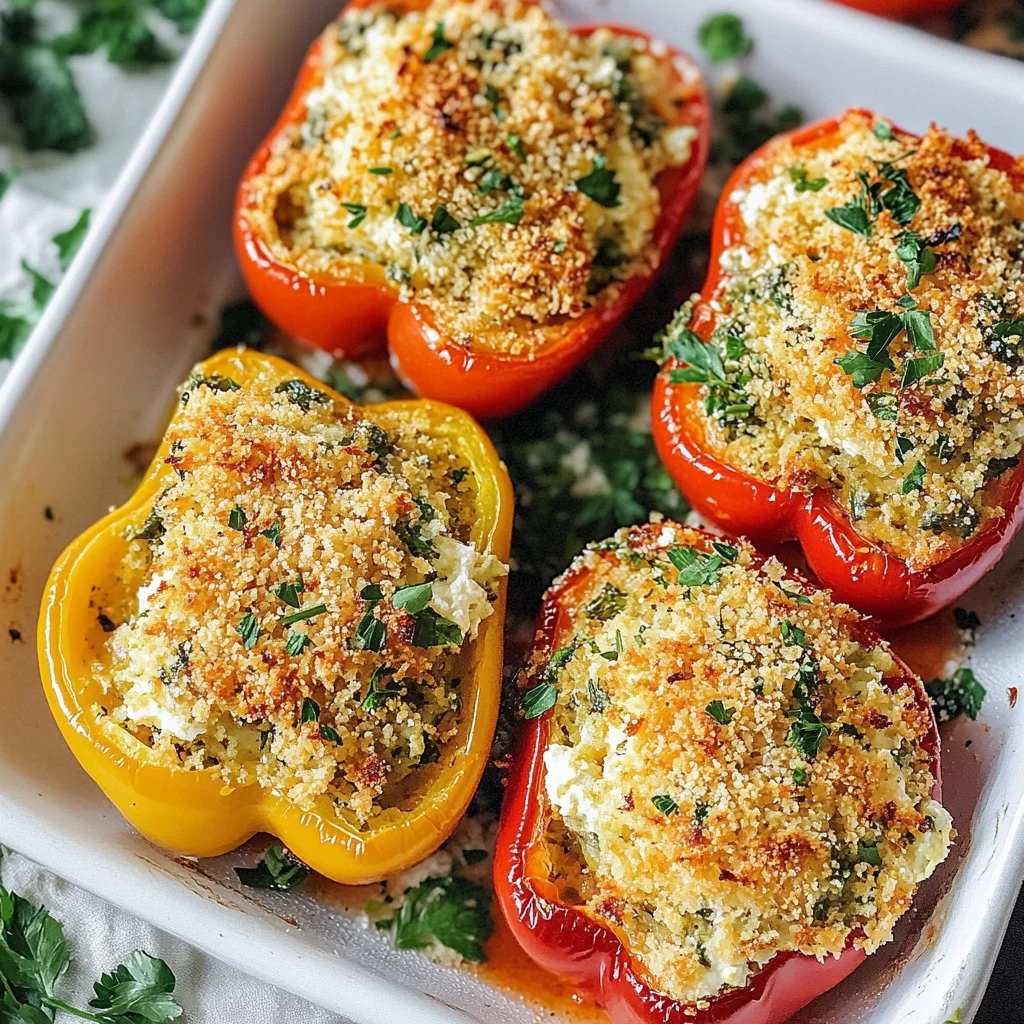 Herby Ricotta Stuffed Peppers