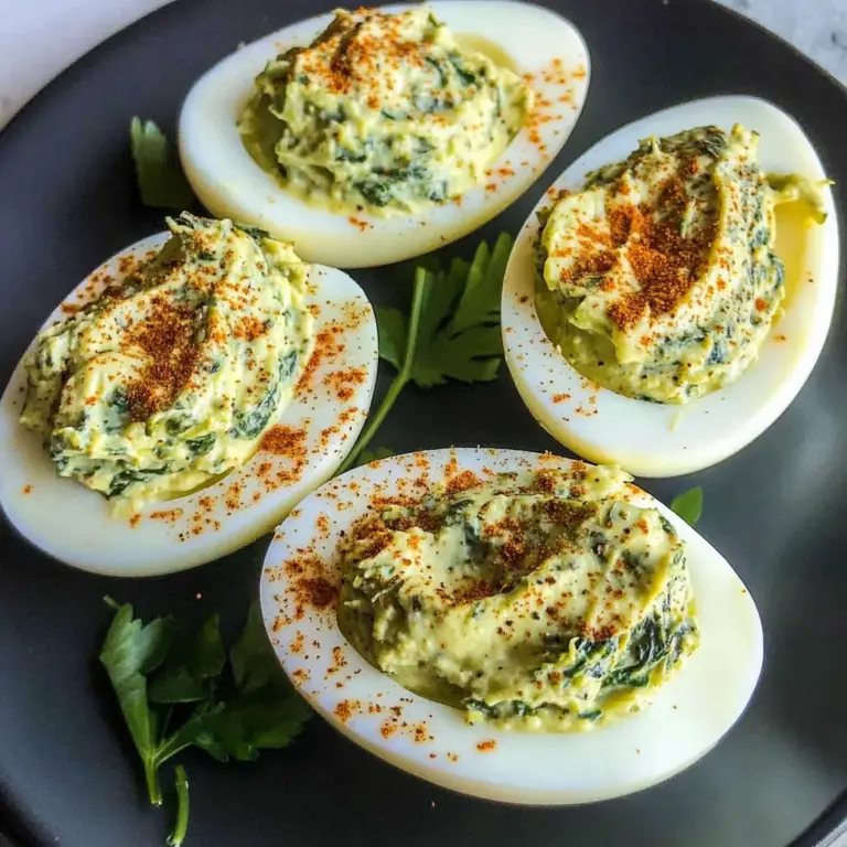 Keto Spinach Artichoke Deviled Eggs