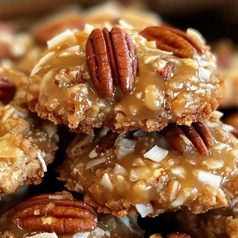 No-Bake Coconut Pecan Praline Cookies