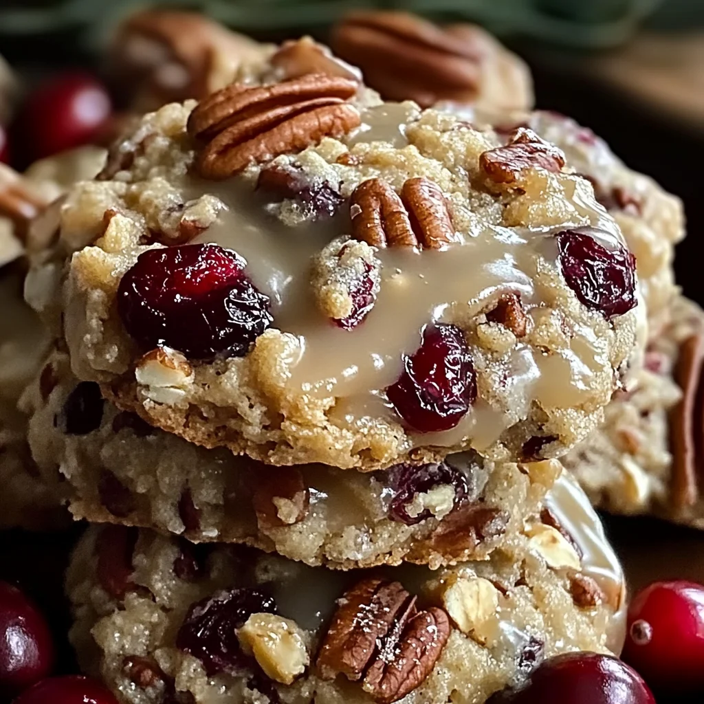 No-Bake Cranberry Pecan Praline Cookies