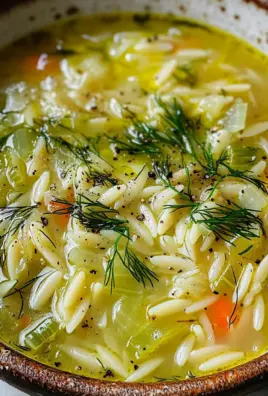 Orzo Leek and Dill Soup