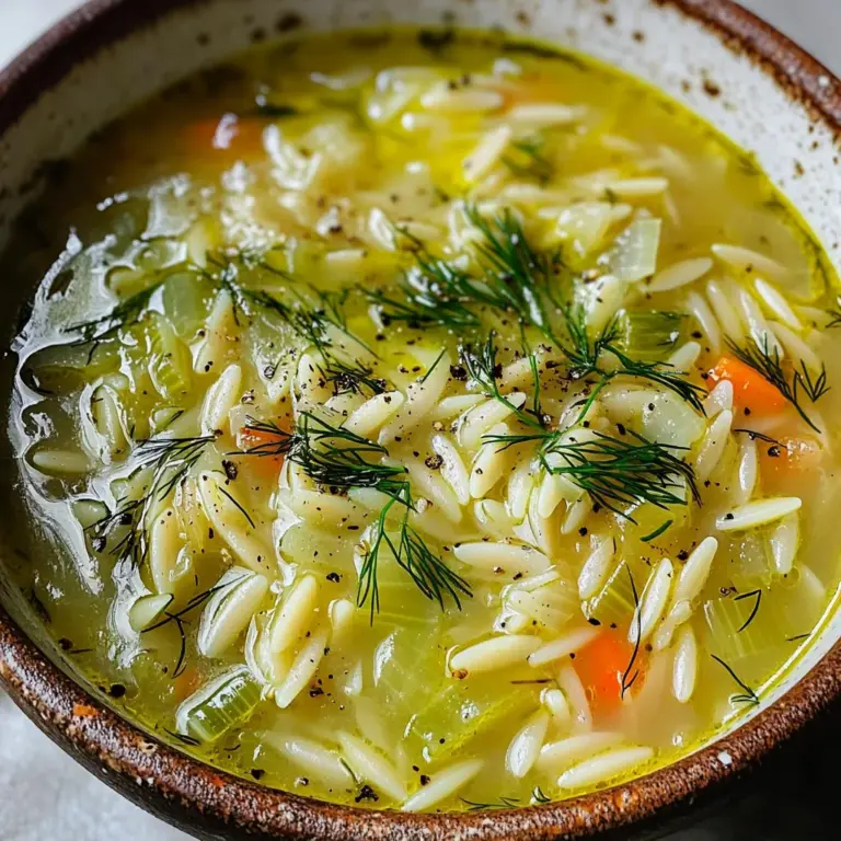 Orzo Leek and Dill Soup
