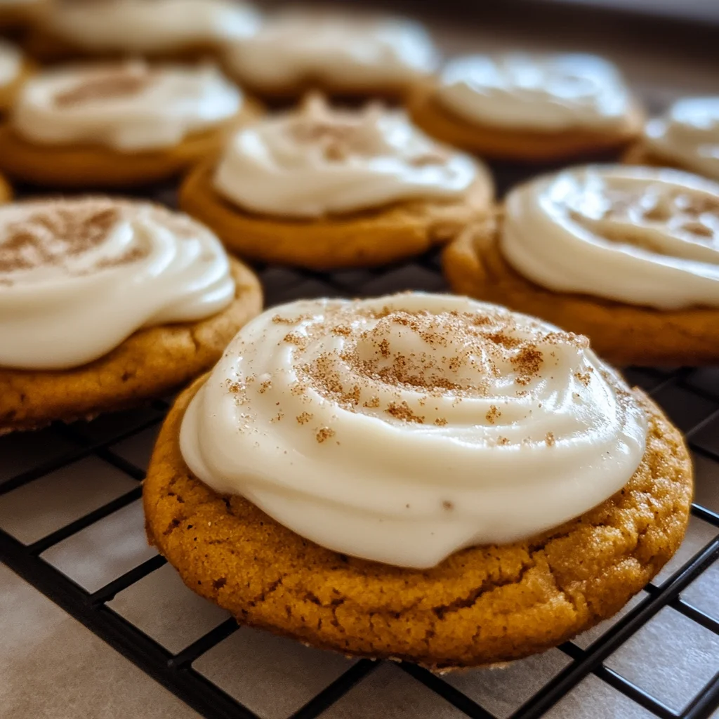Pumpkin Sugar Cookies with Cream Cheese Frosting