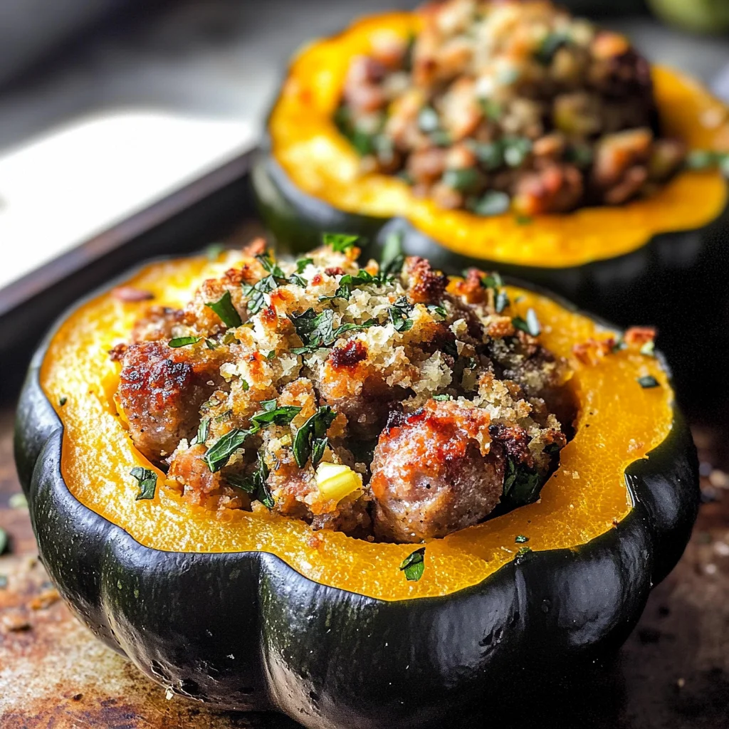 Sausage Stuffed Acorn Squash