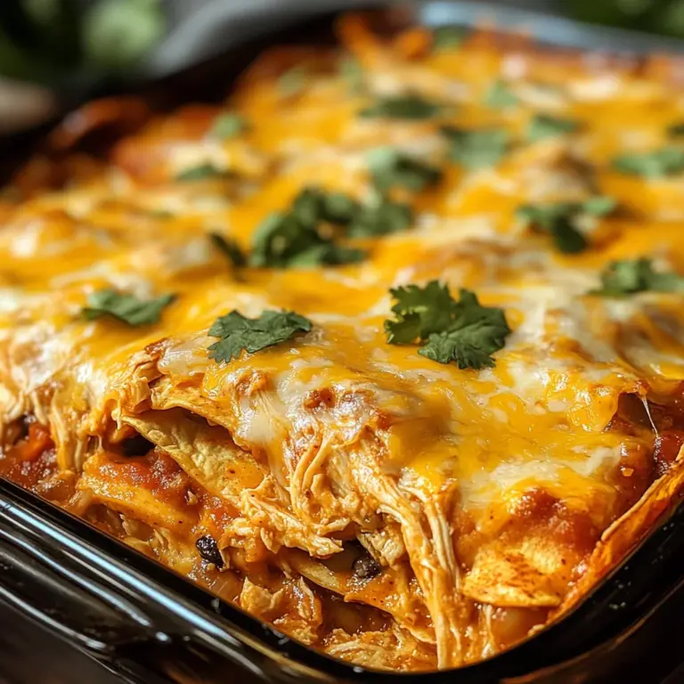 Shredded Chicken Enchilada Casserole