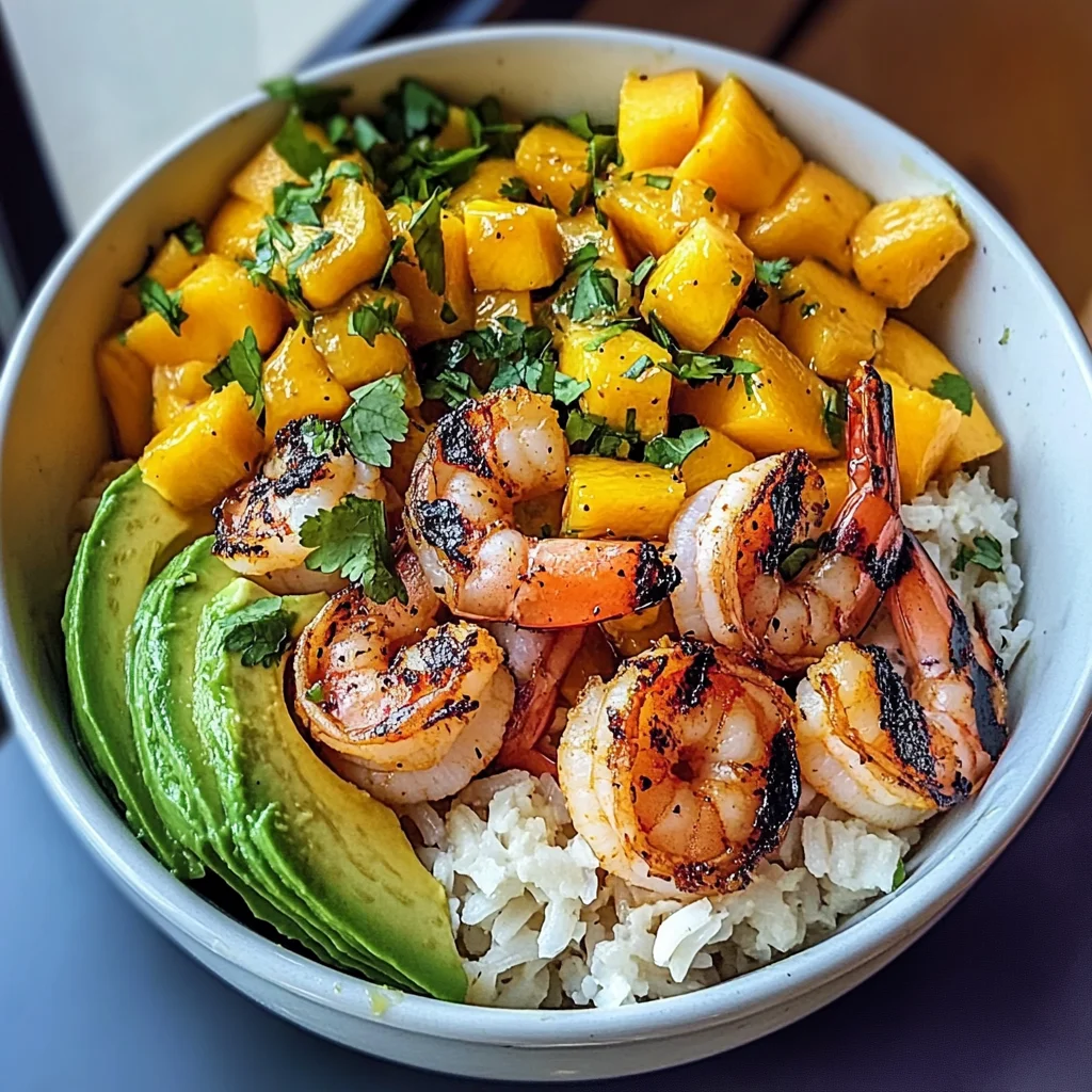 Shrimp Avocado Bowls with Mango Salsa