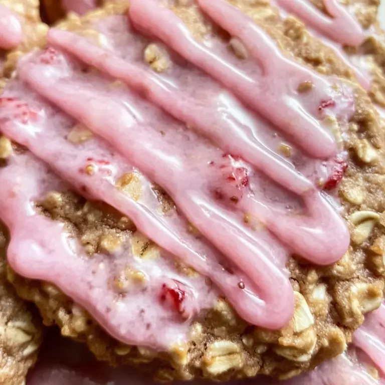 Strawberry Iced Oatmeal Cookies Recipe