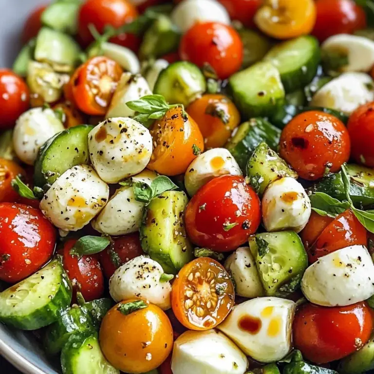 Tomato Cucumber Mozzarella Salad