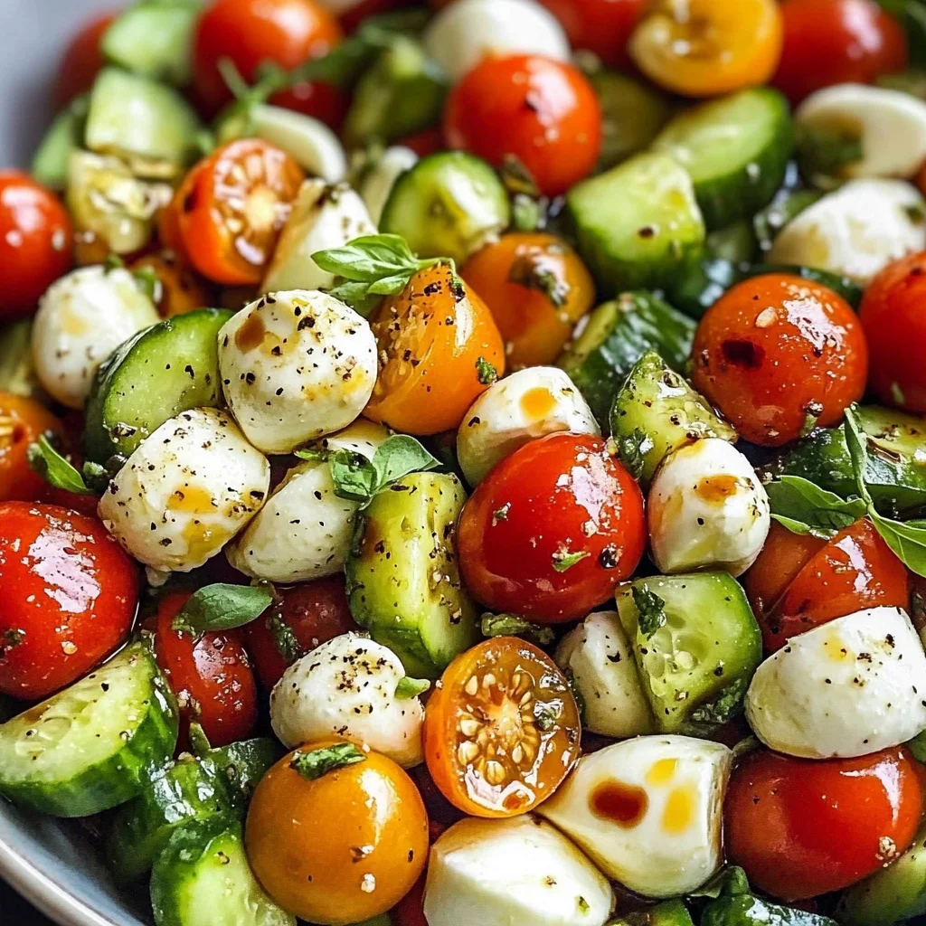 Tomato Cucumber Mozzarella Salad