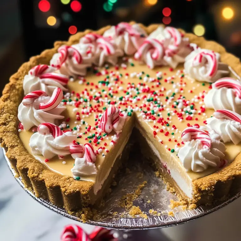 White Chocolate Candy Cane Pie