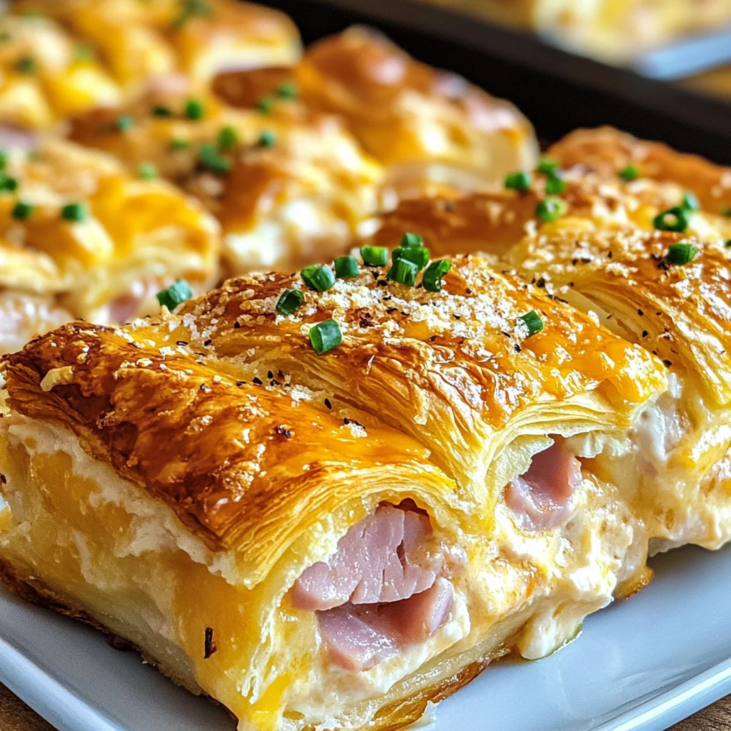 chicken ham and Cheese Croissant Breakfast Casserole