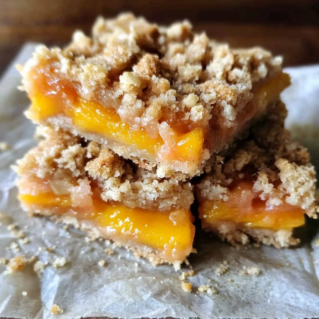 gluten free vegan peach crumb bars