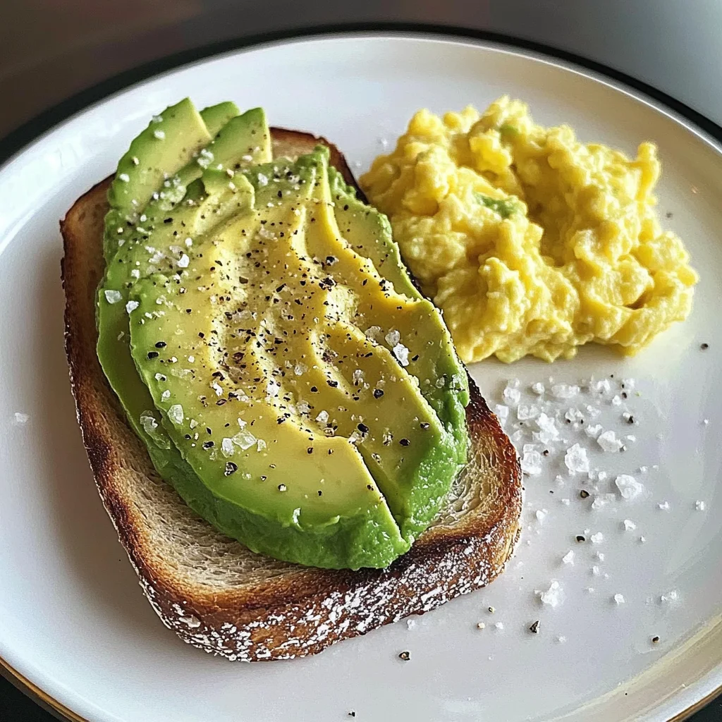 Avocado Toast & Fluffy Scramble with Iced Matcha