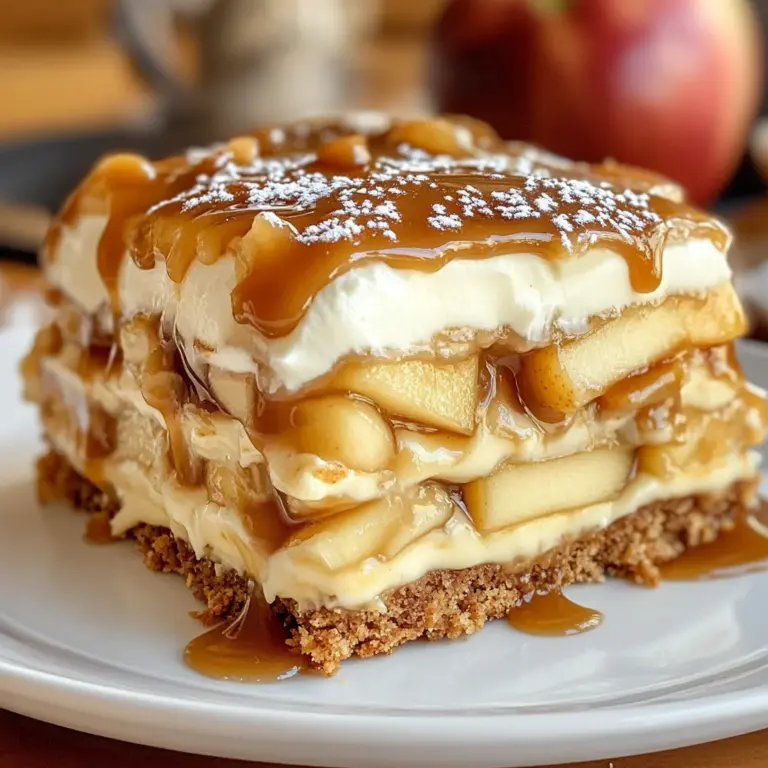 Caramel Apple Eclair Cake