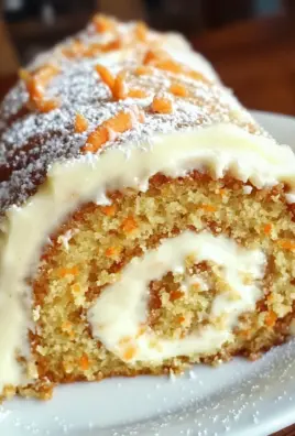 Carrot Cake Roll with Cream Cheese Frosting Filling