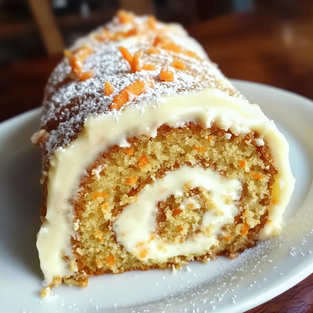 Carrot Cake Roll with Cream Cheese Frosting Filling