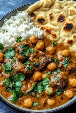 Coconut Beef & Chickpea Curry with Garlic Naan