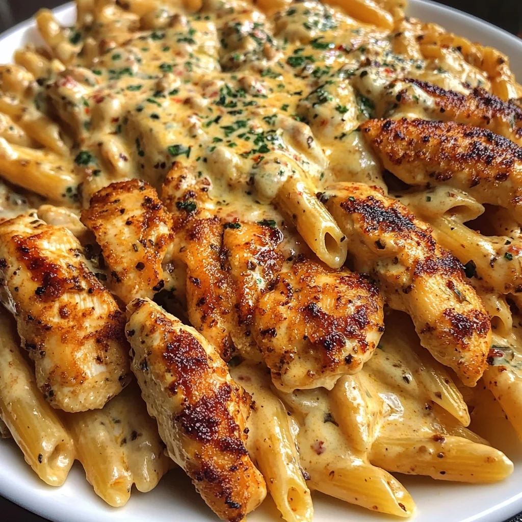 Creamy Cajun Three-Cheese Chicken Penne Recipe