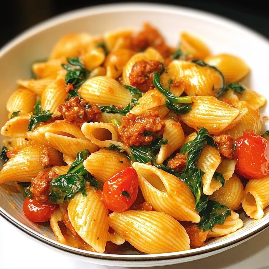 Creamy Chorizo Pasta with Spinach