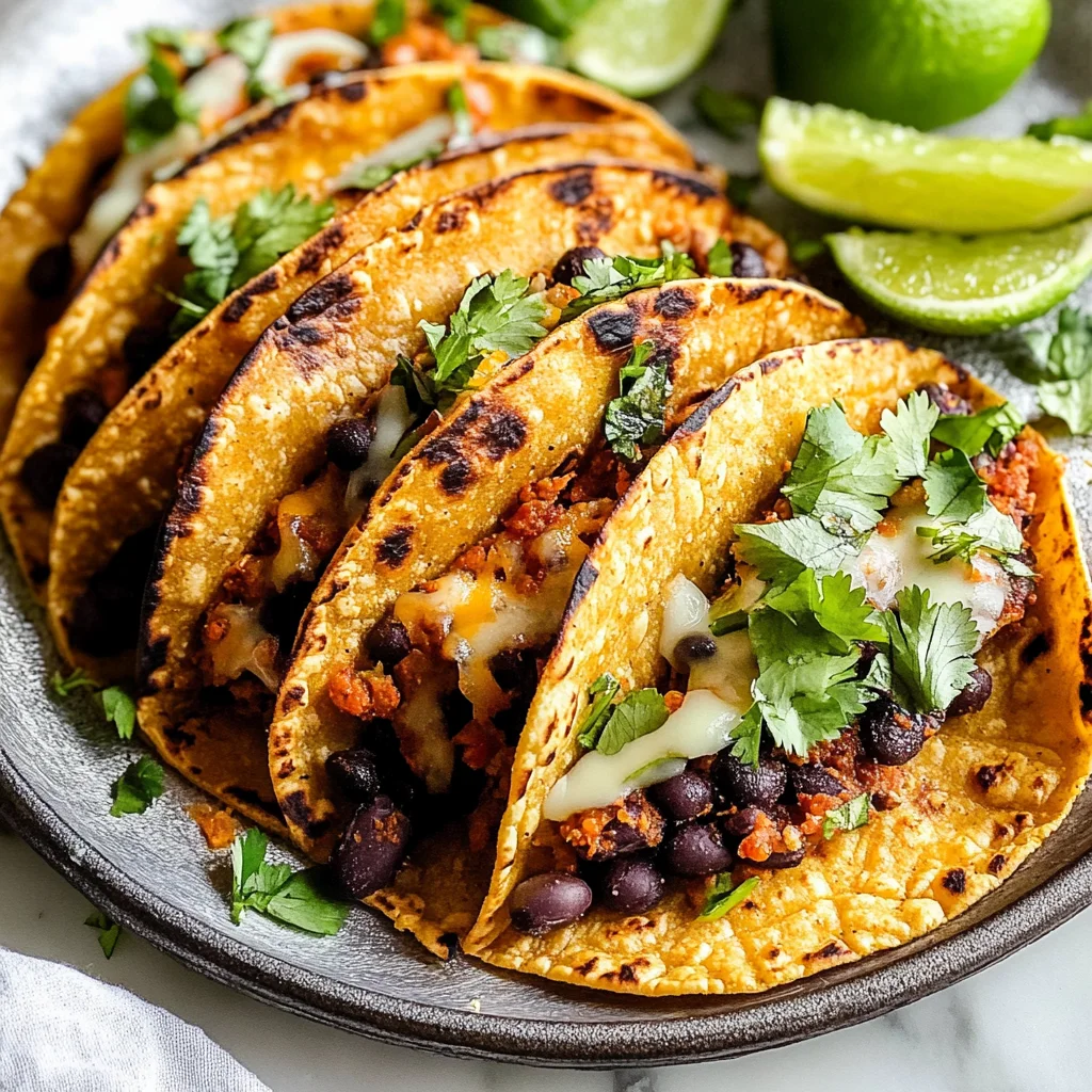 Crispy Sheet Pan Black Bean Tacos (Vegetarian)