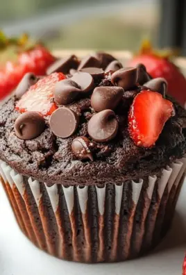 Double Chocolate Strawberry Muffins (fresh strawberries)